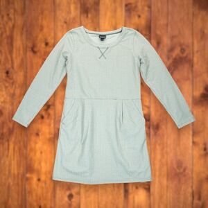 Patagonia Active Herringbone Dress Women's Gray‎ Long Sleeve Pockets Large